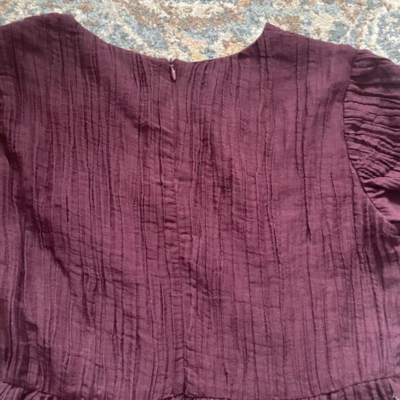 Roolee mom nursing friendly 100% linen dress women’s size Small deep purple plum - Picture 9 of 9